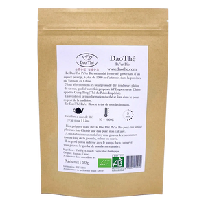 Sachet de Pu'er bio Daothé, thé sombre certifié agriculture biologique