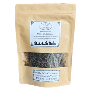 Pu'er cru sauvage antique Daothé, feuilles de théiers centenaires du Yunnan